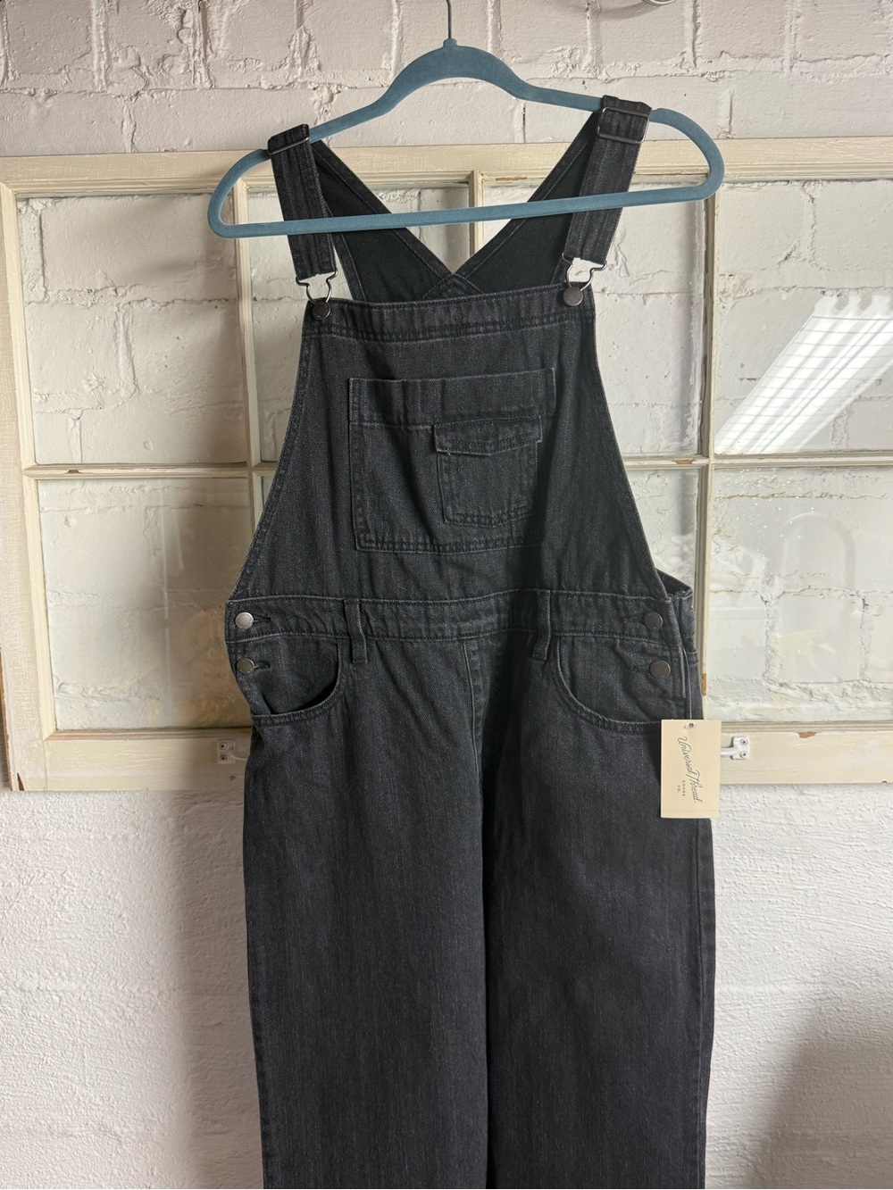 Universal Thread Black Denim Overalls Jumpsuit - Picture 2 of 9